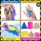 Summer Sand Toys Sensory Bin - Play Sand Kit with Construction Set Toy Truck and 4lbs Magical Sand, Pretend Play Beach Sensory Toy Sandbox, Kids Gifts for Girls and Boys